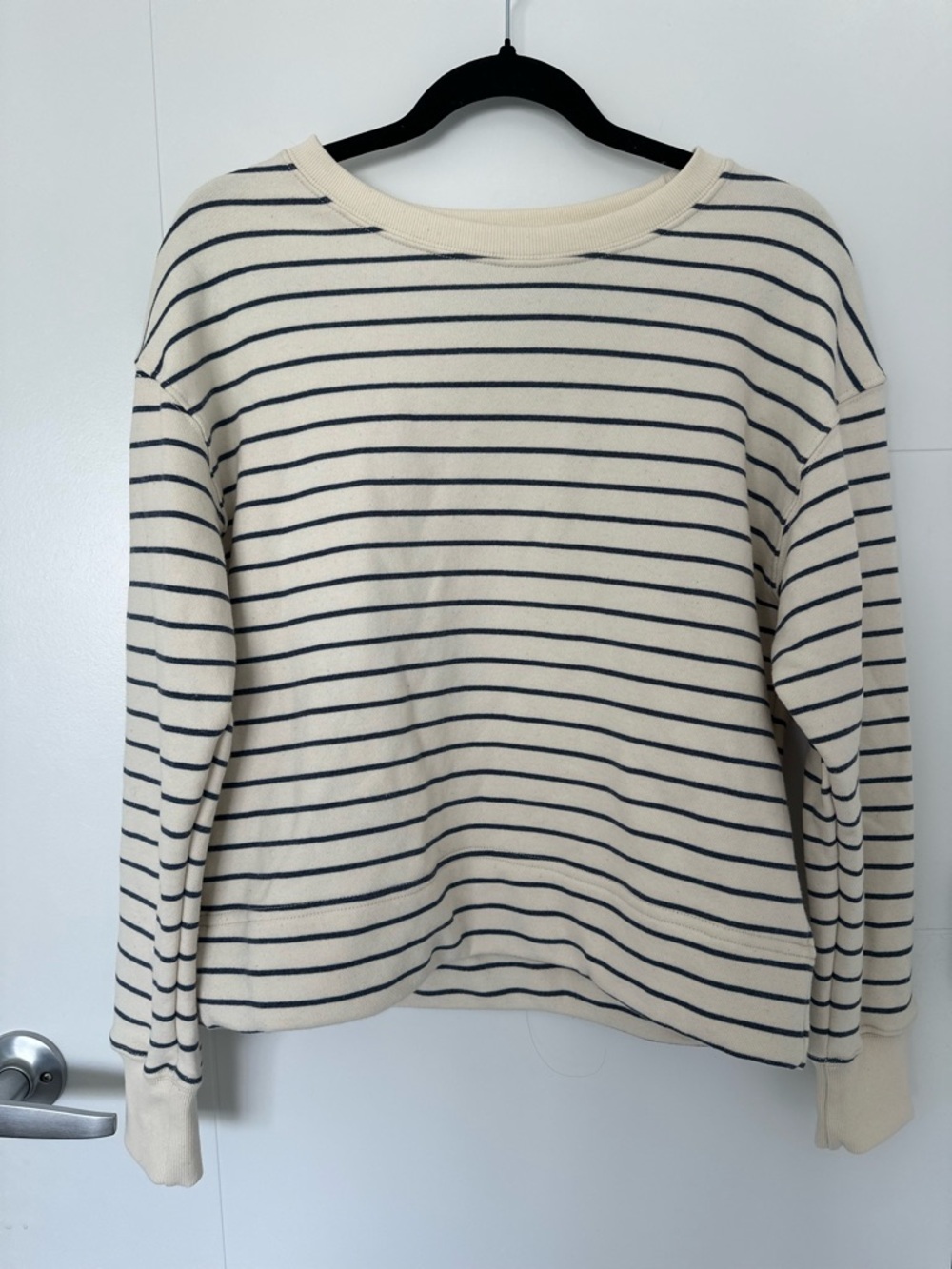 Perfectwhitetee Tyler French Terry Stripe Pullover Sweatshirt
